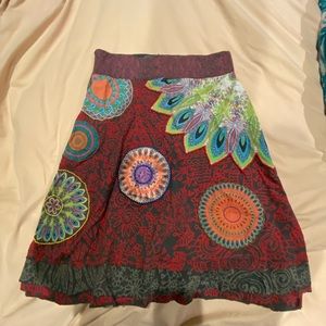 desigual circle skirt size small